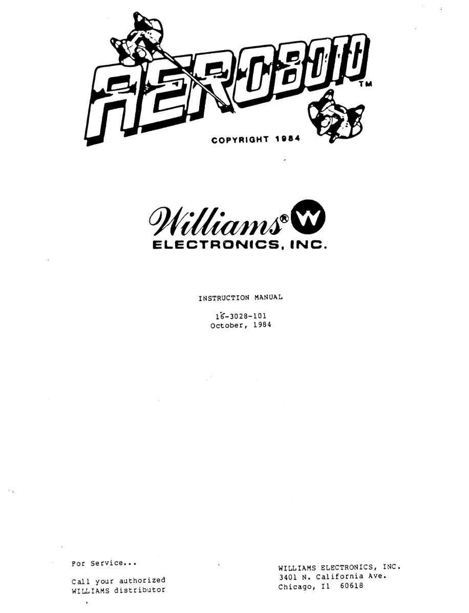 aeroboto oct 1984 instruction manual|williams|games|.webp