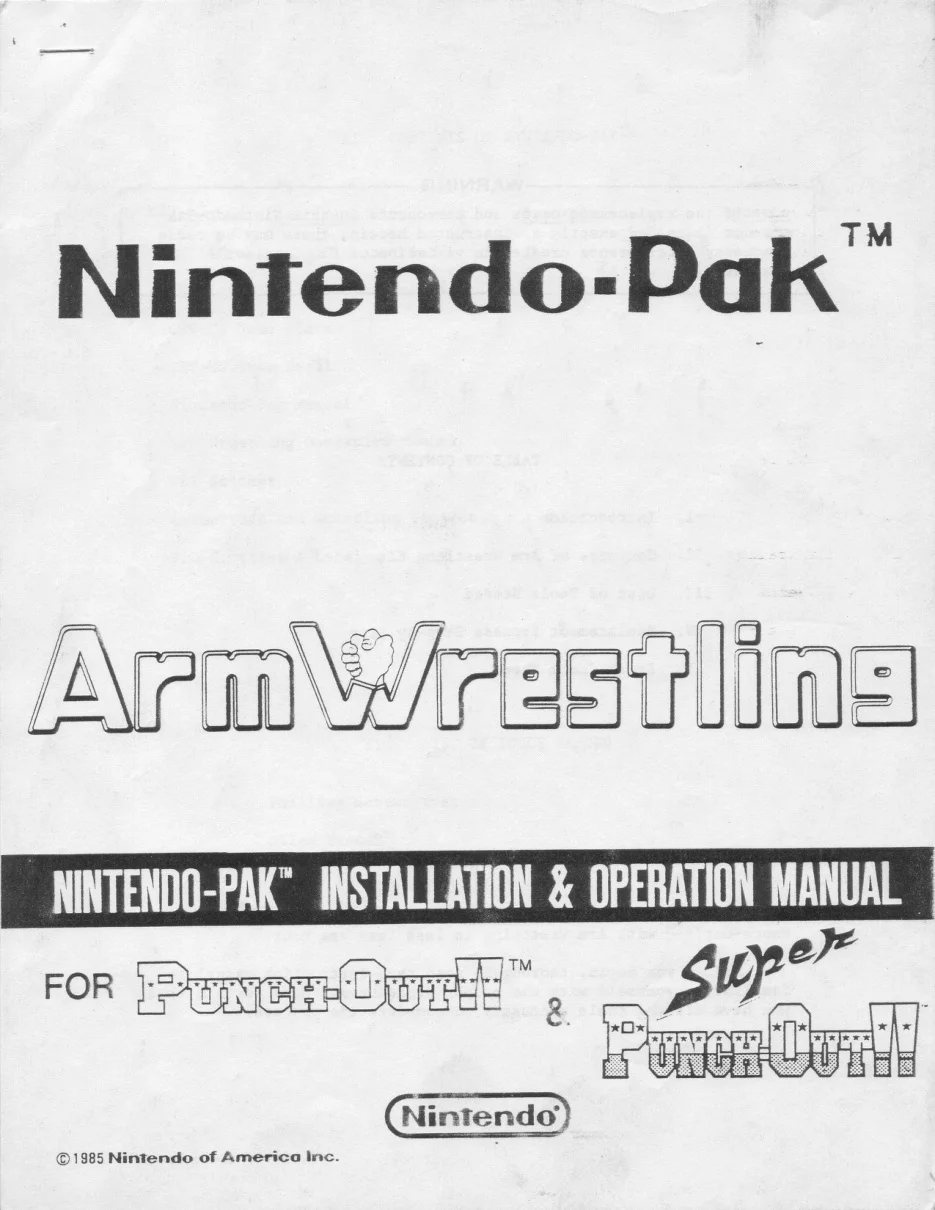 arcade arm wrestling by pak installation operation manual|nintendo|games|.webp