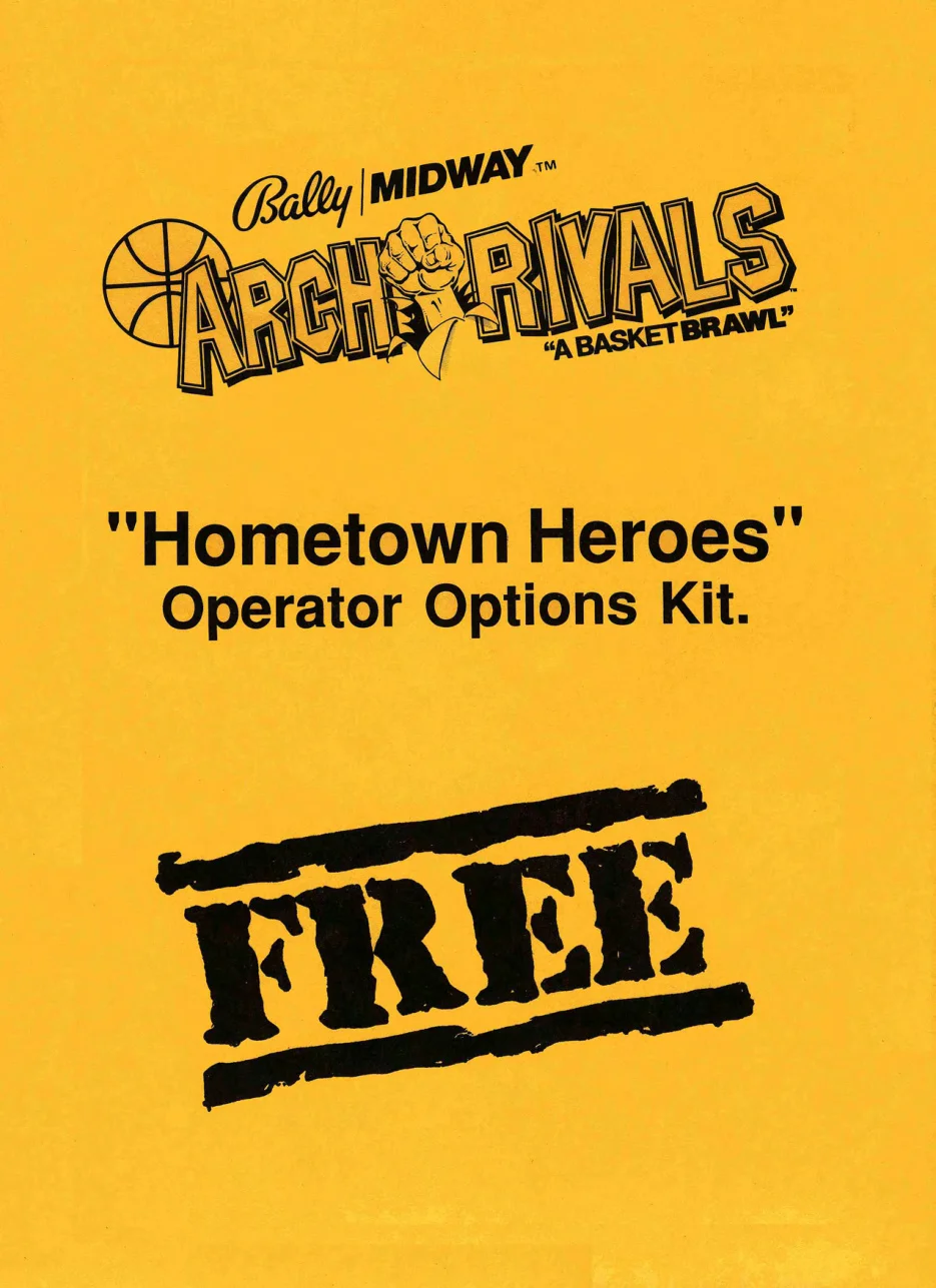 arch rivals hometown hero options conversion kit instructions|bally-midway|games|.webp