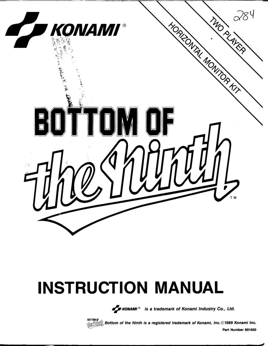 bottom of the ninth manual|konami|games|.webp