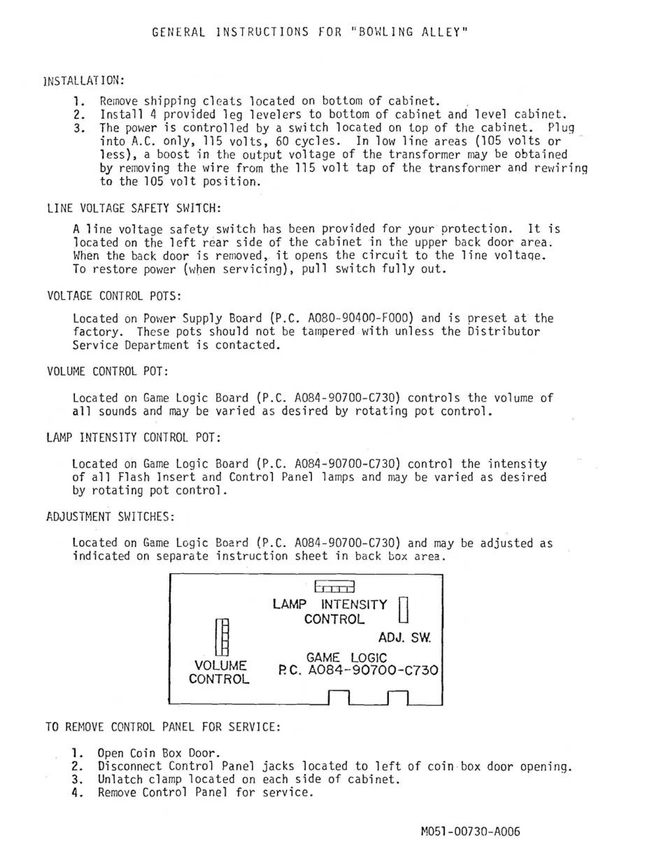 bowling alley general instruction manual|bally-midway|games|.webp
