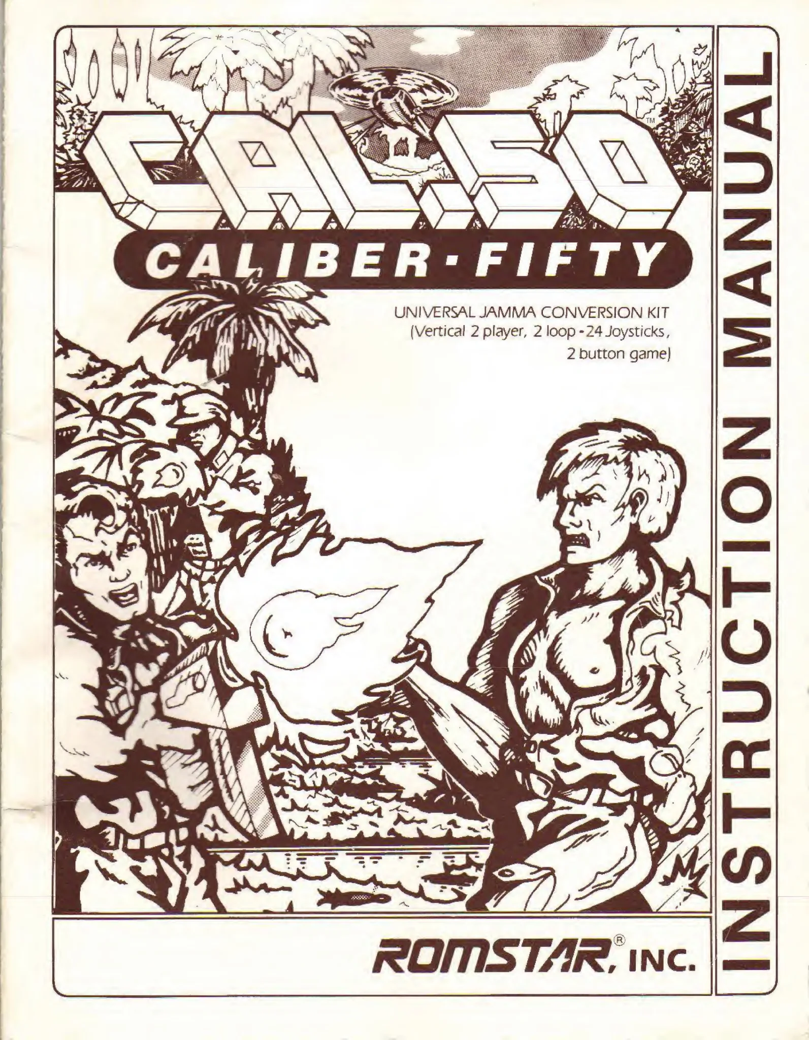 cal 50 caliber fifty universal jamma with instruction manual|romstar|games|.webp
