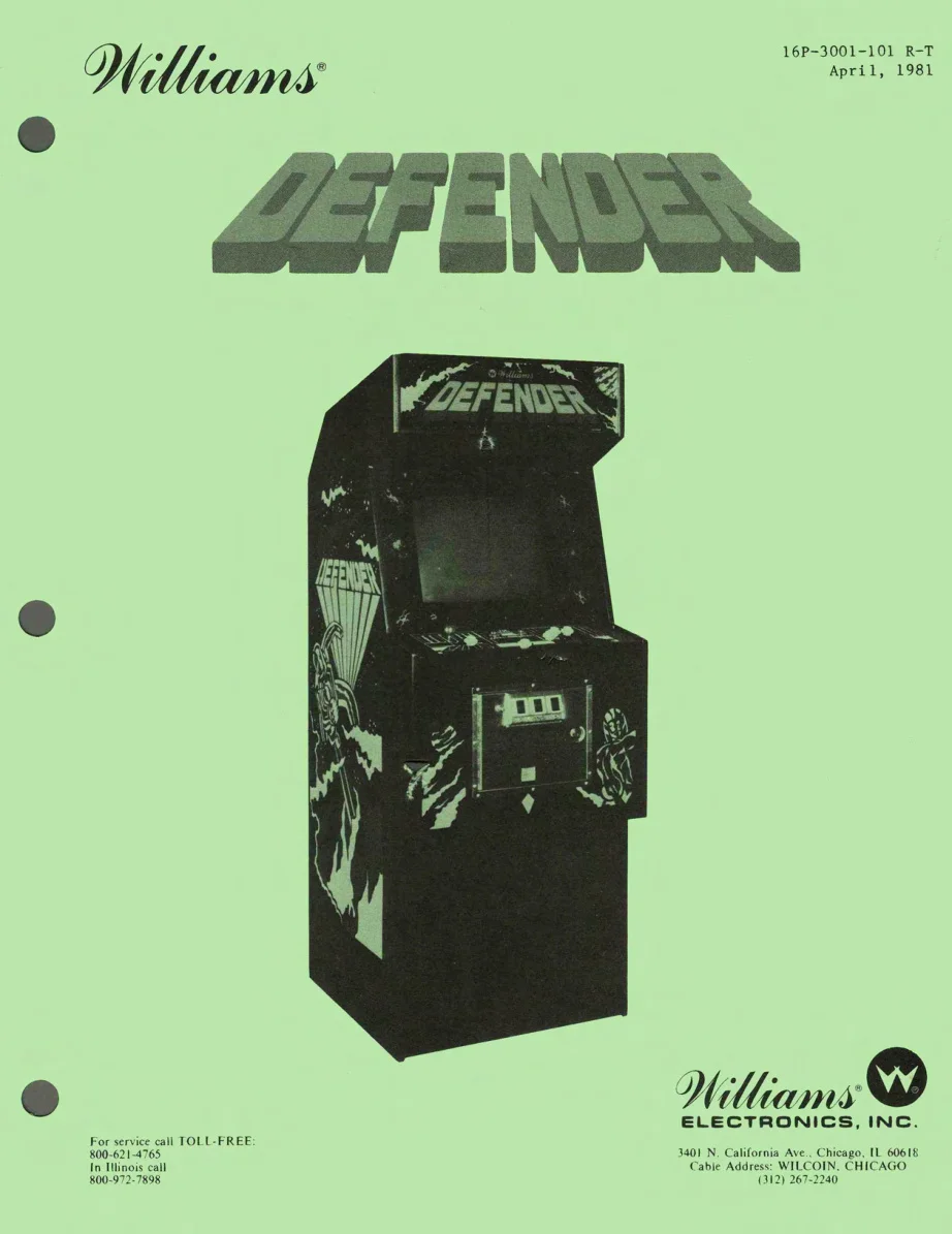 defender drawing set april 1981 manual|williams|schematics-and-wiring|.webp