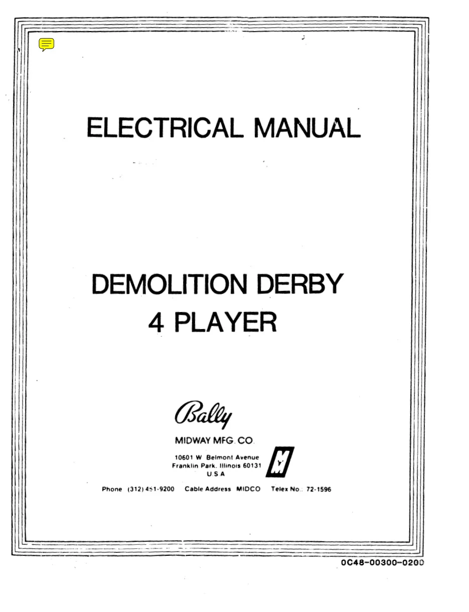 demolition derby 4 player electrical manual|bally-midway|games|bad scan.webp