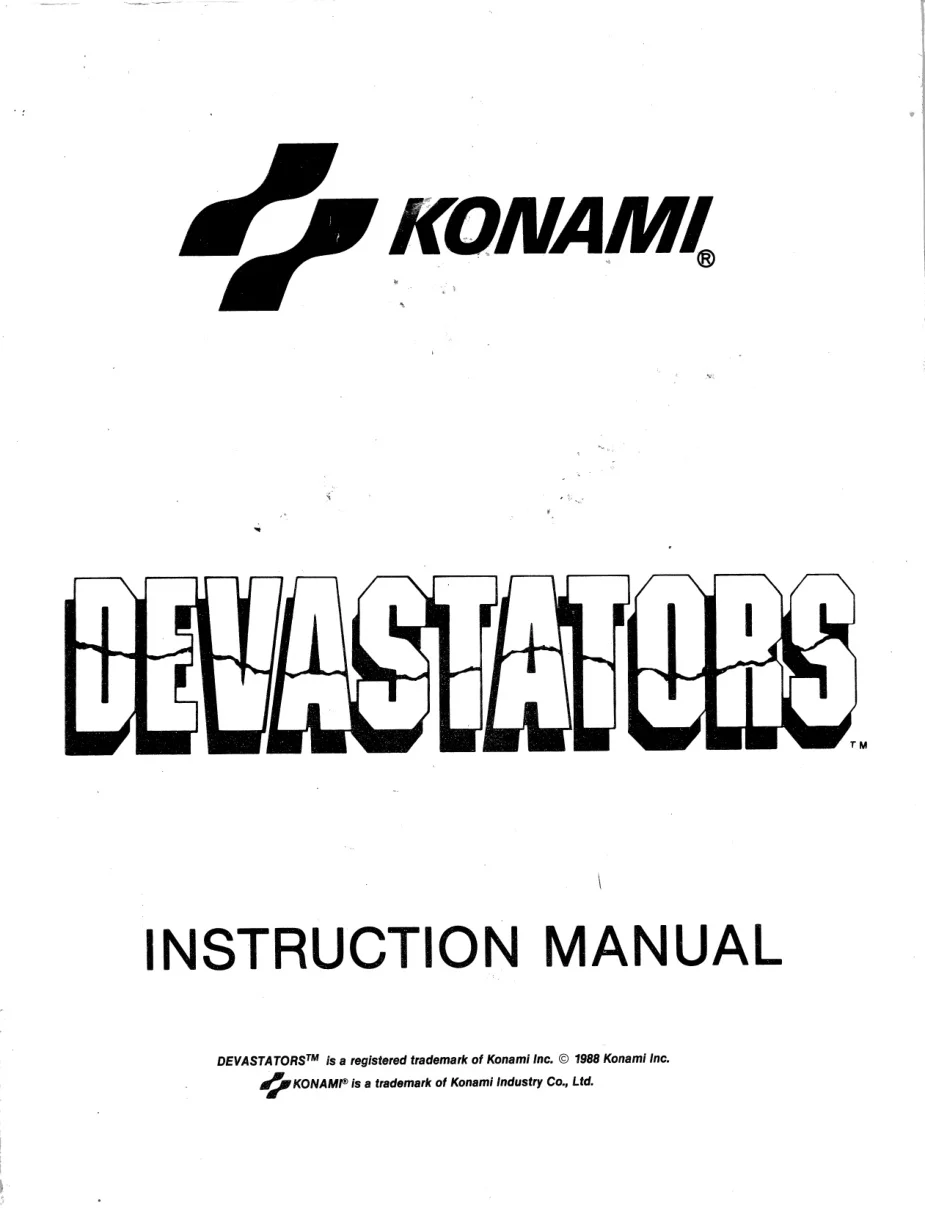 devastators arcade manual|konami|games|.webp