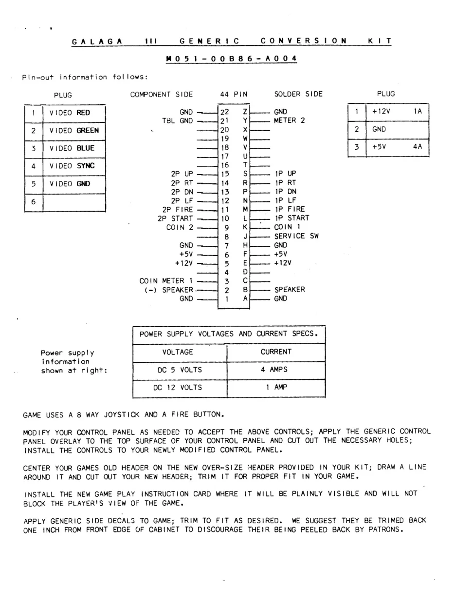 galaga 3 generic conversion kit instructions|bally-midway|games|.webp