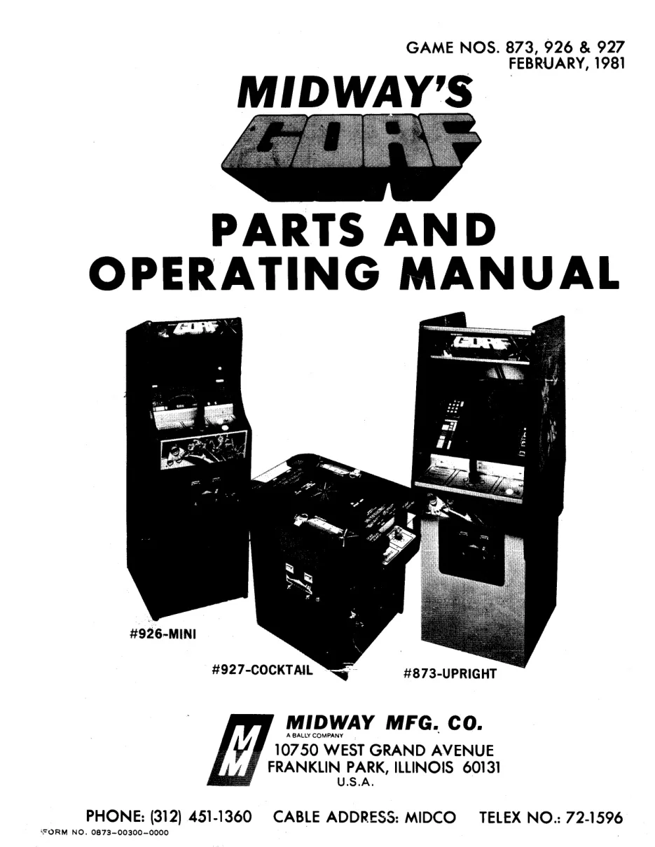 gorf operation manual|bally-midway|games|.webp