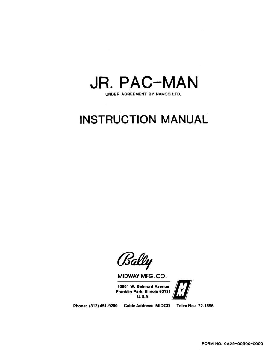 jr pac-man manual|namco|games|.webp