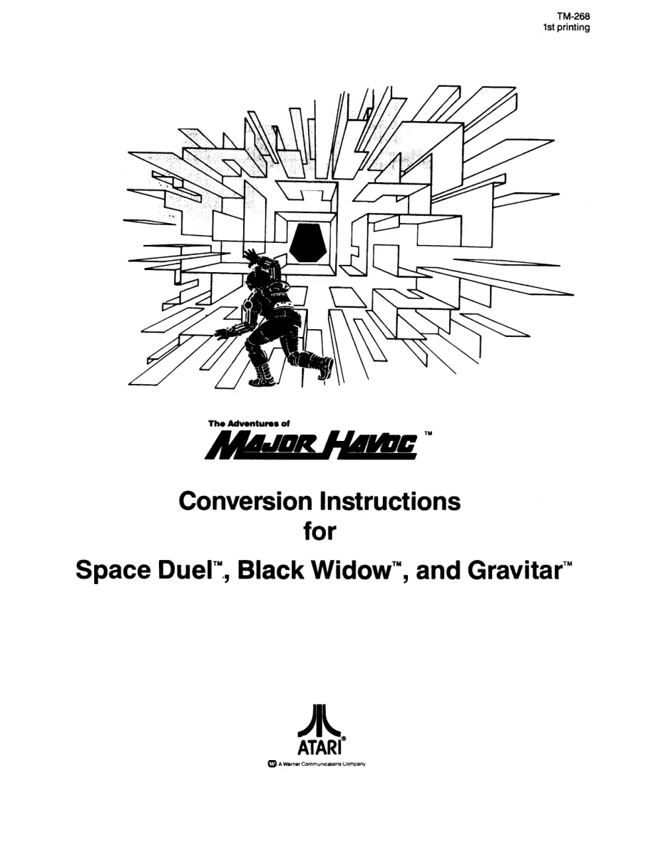 major havoc tm-268 for sd-bw-grav conversion kit instructions|atari|games|1st printing.webp