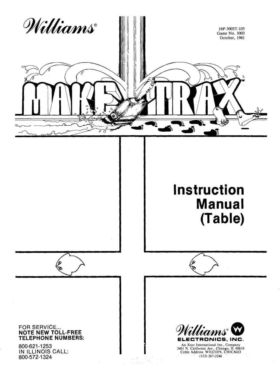 make trax table oct 1981 instruction manual|williams|games|.webp