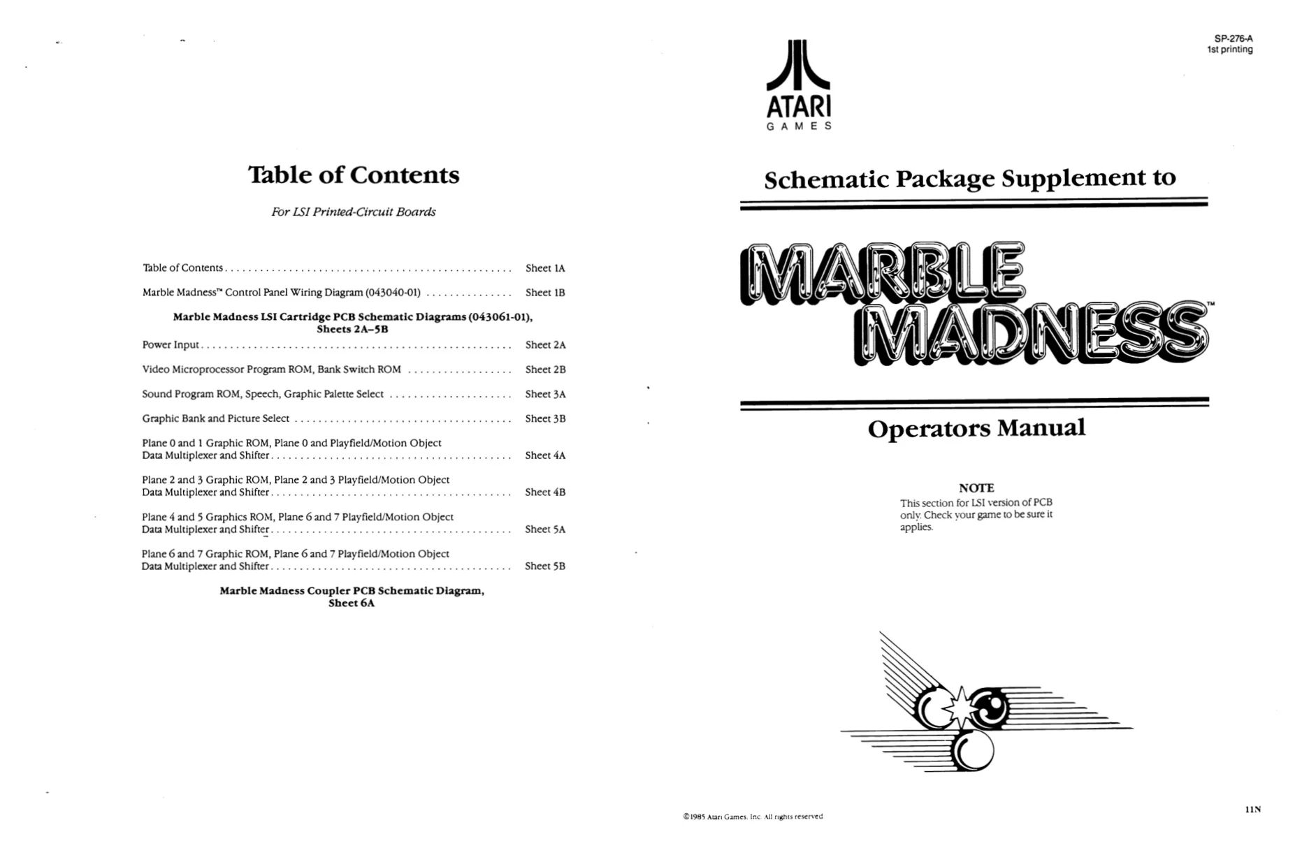 marble madness sp-276a manual|atari|games|1st printing.webp