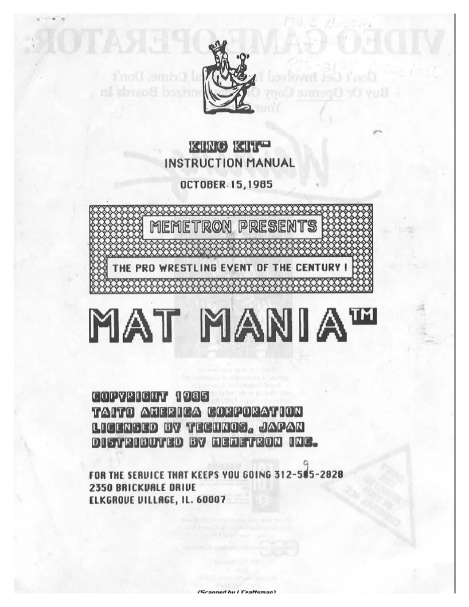 mat mania instruction manual|technos|games|.webp