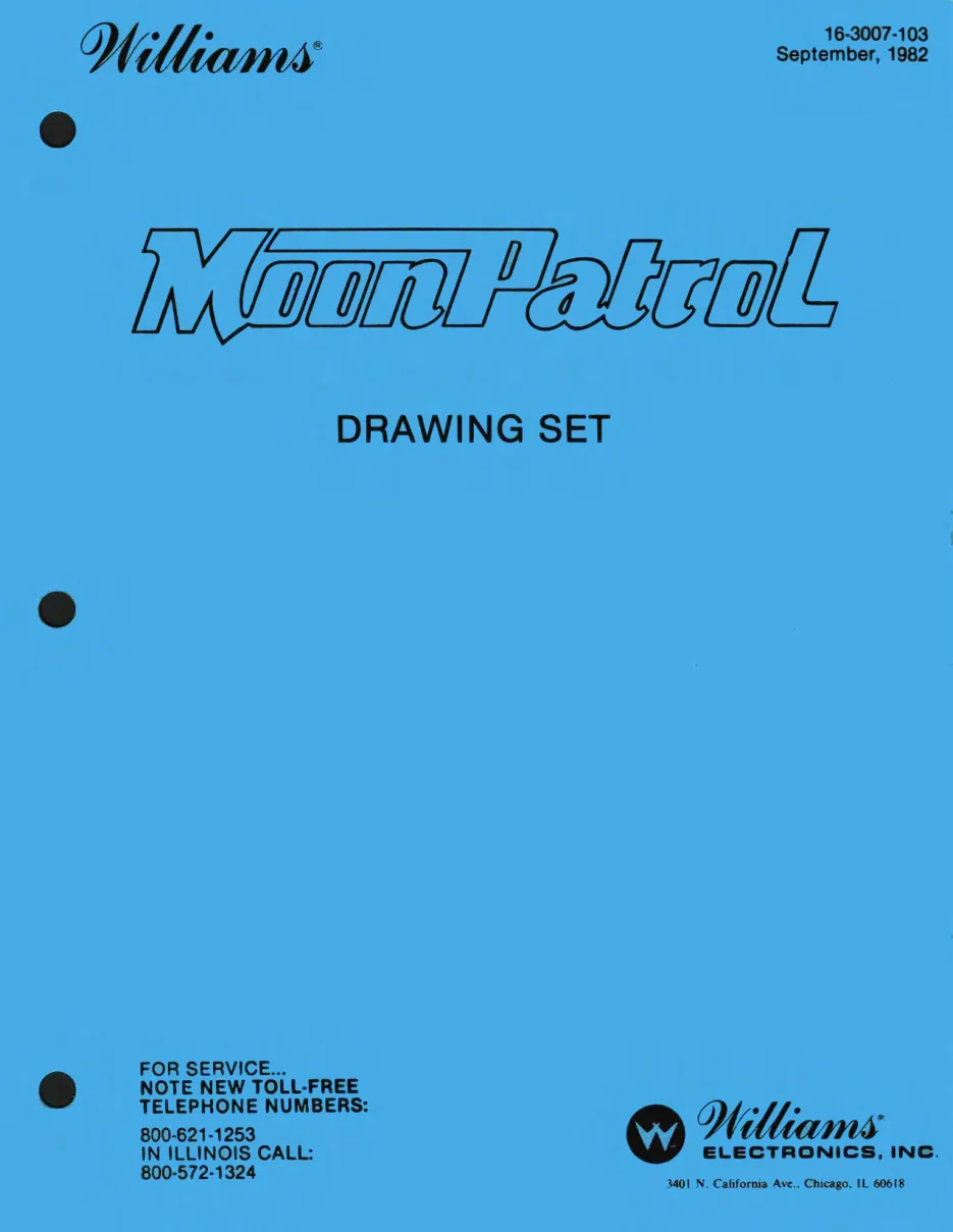 moon patrol drawing package sep 1982 manual|williams|schematics-and-wiring|.webp