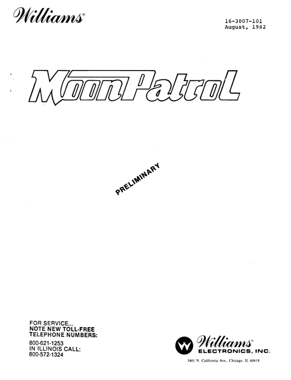 moon patrol preliminary aug 1982 manual|williams|games|.webp