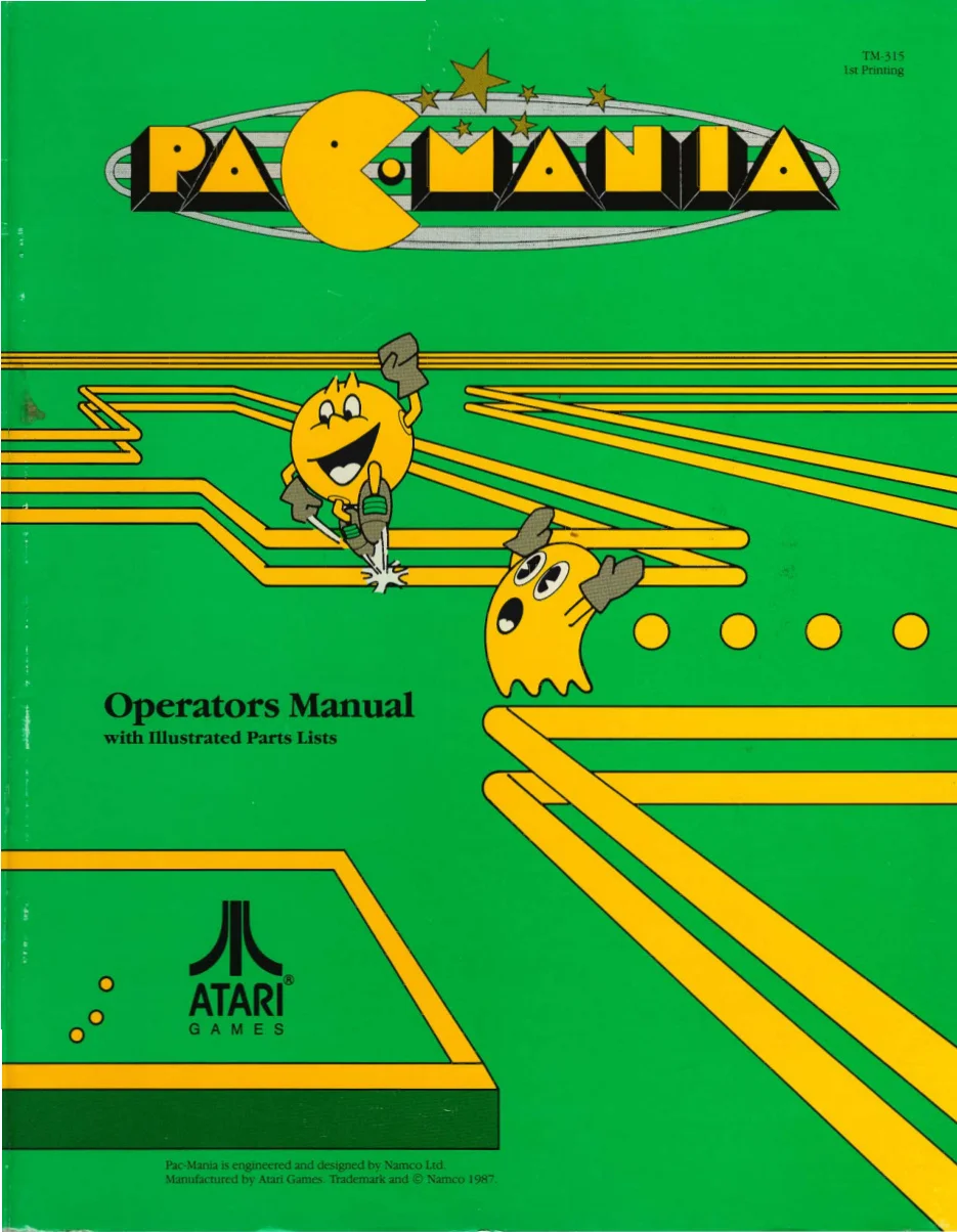 pacmania tm-315 manual|namco|games|1st printing.webp