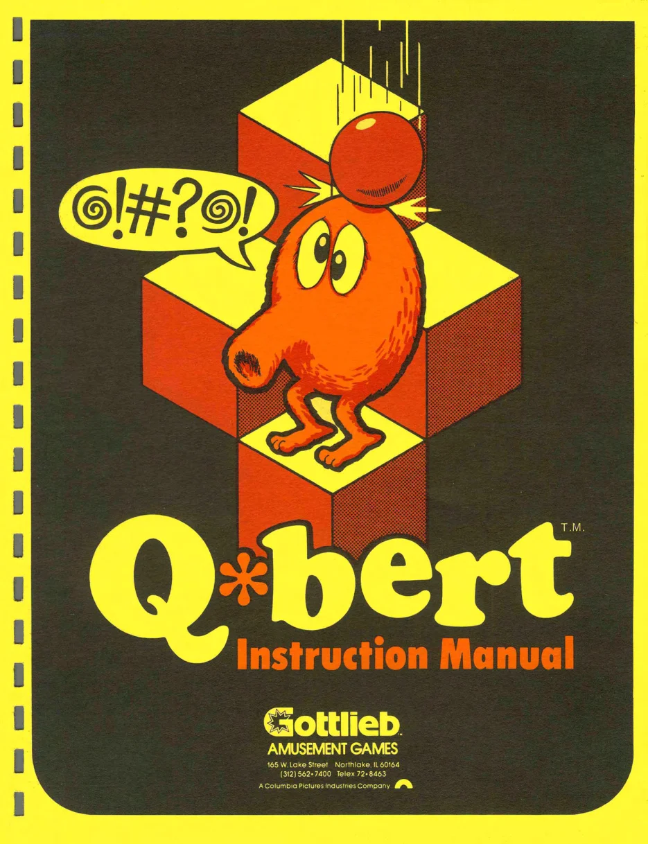 q-bert instruction manual|gottlieb|games|.webp