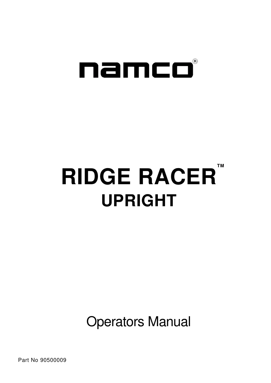 ridge racer upright manual|namco|cabinets|.webp