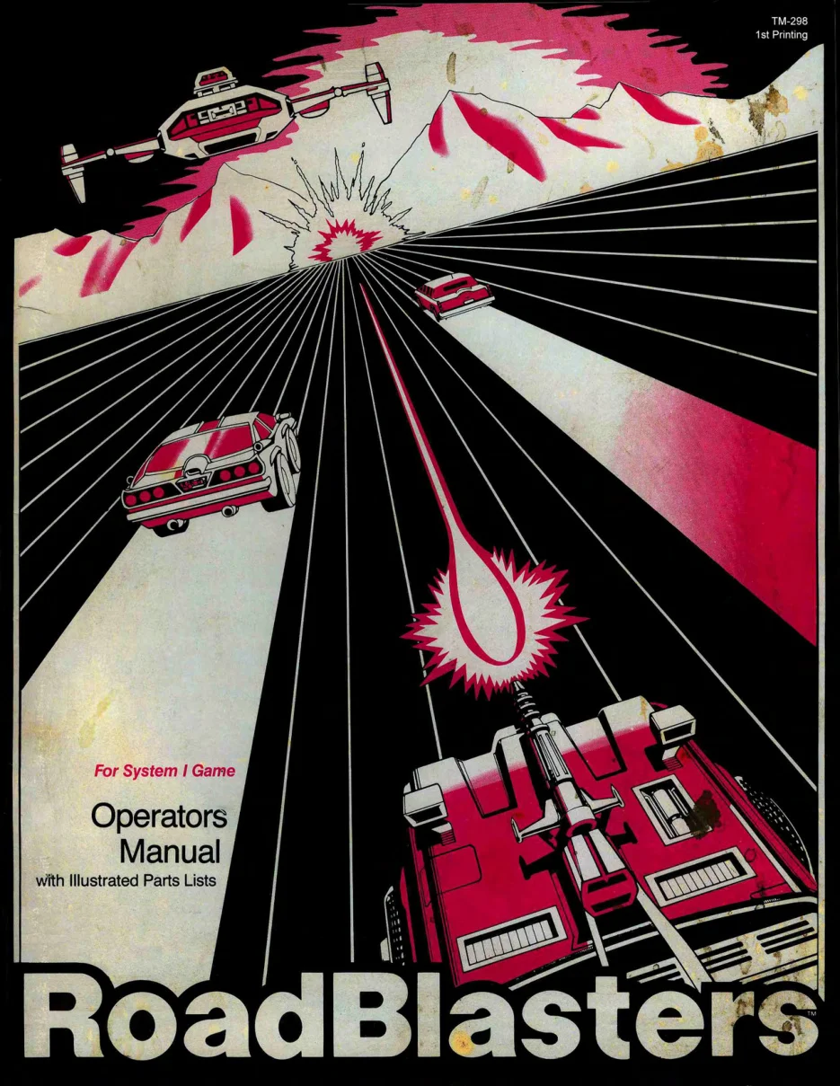 road blasters tm-298 for system 1 games manual|atari|games|1st printing.webp