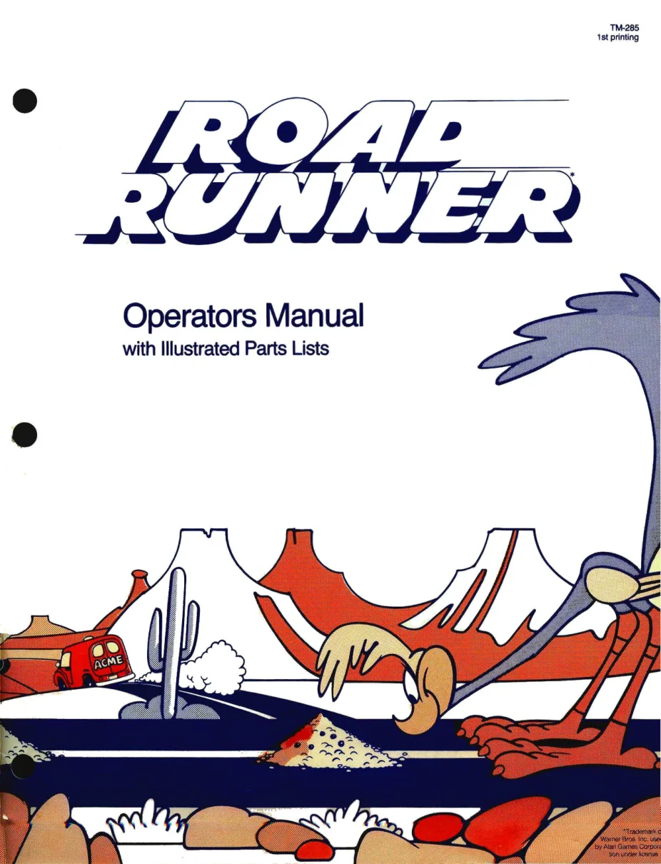 road runner tm-285 manual|atari|games|1st printing.webp