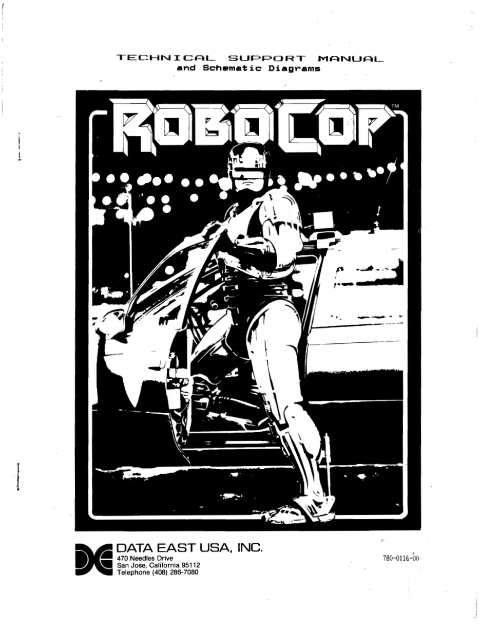 robocop technical support anual manual|data-east|games|.webp