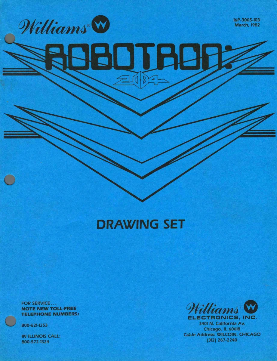 robotron drawing set march 1982 manual|williams|schematics-and-wiring|.webp