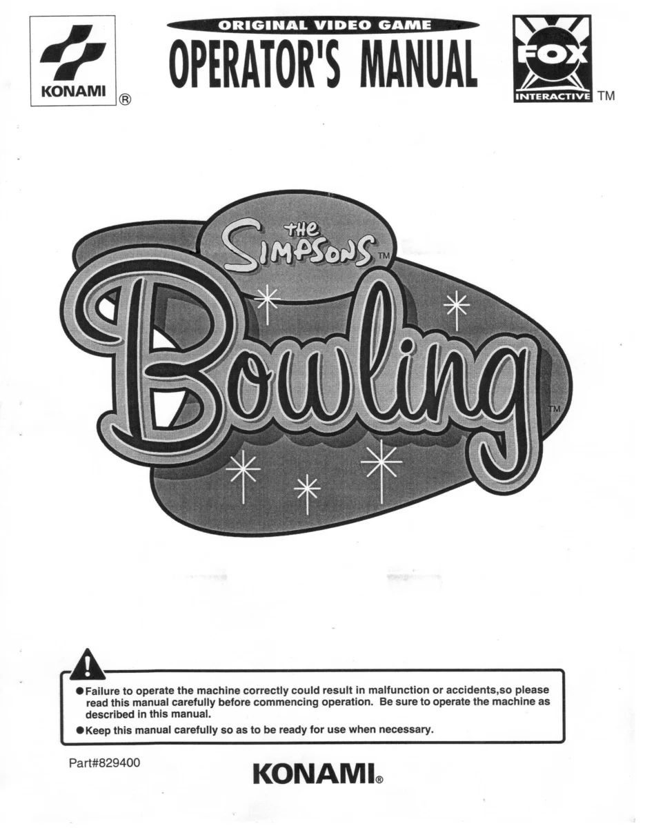 simpsons bowling the ocr text operation manual|konami|games|.webp