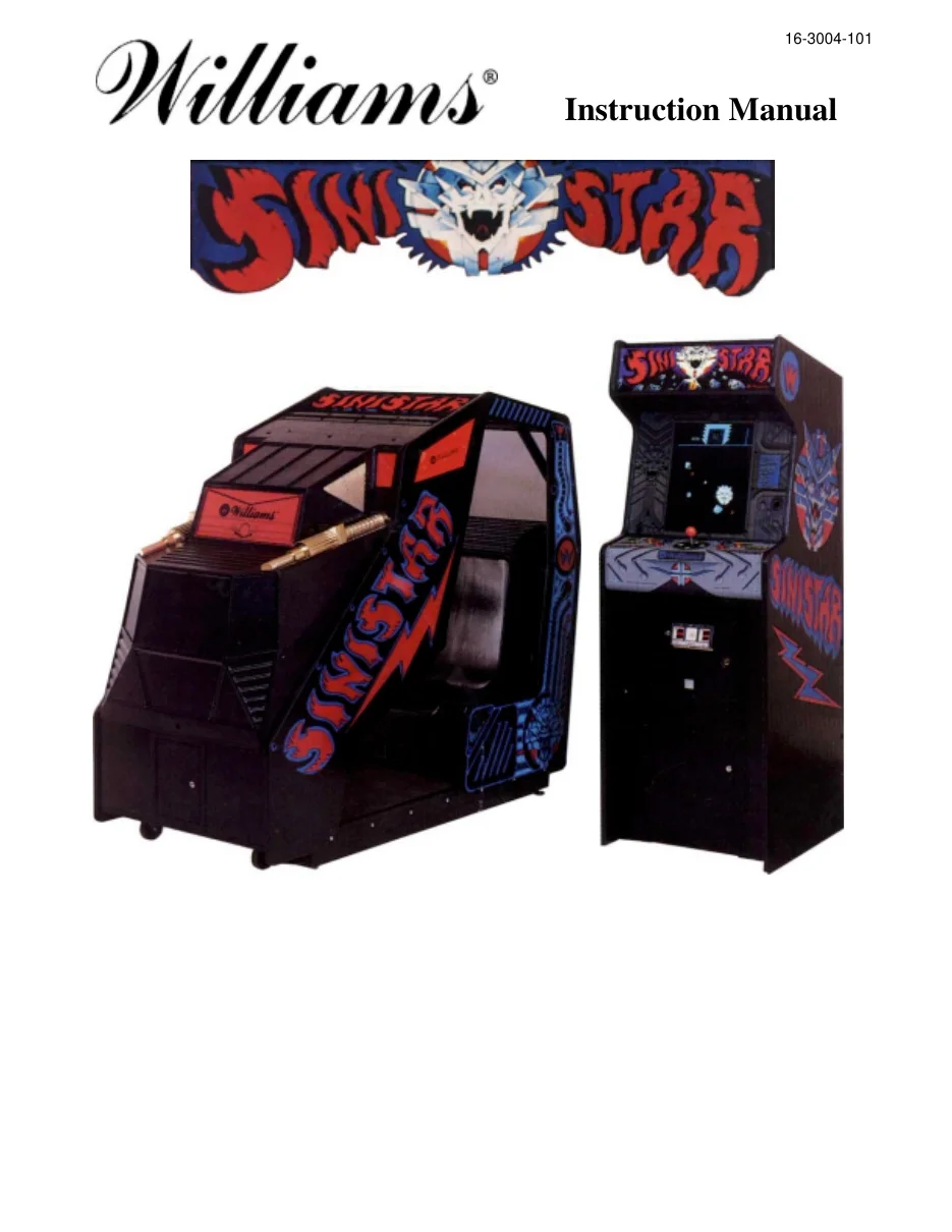 sinistar by electronics inc instruction manual|williams|games|.webp