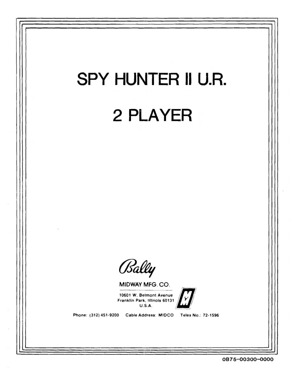 spy hunter ii 2 player upright manual|bally-midway|cabinets|.webp