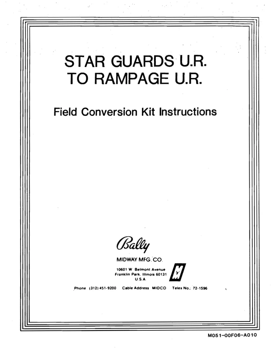 star gaurds to rampage field instruction manual|bally-midway|games|.webp