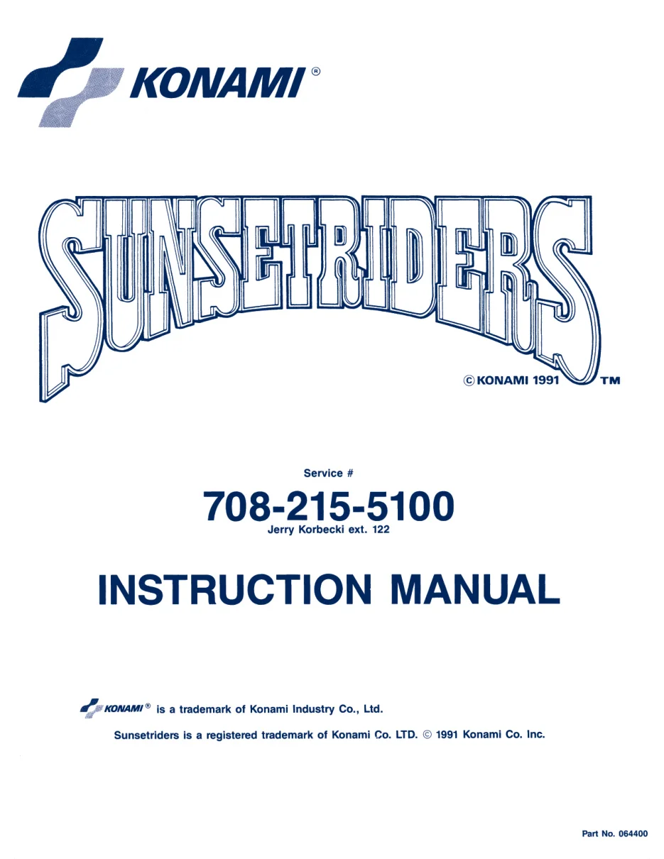 sunset riders manual|konami|games|.webp