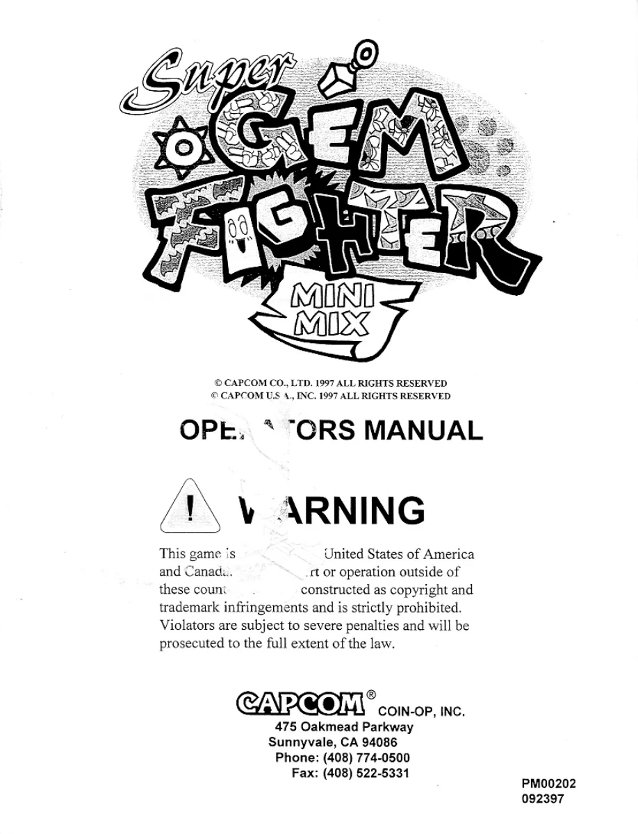super gem fighter manual|capcom|games|.webp