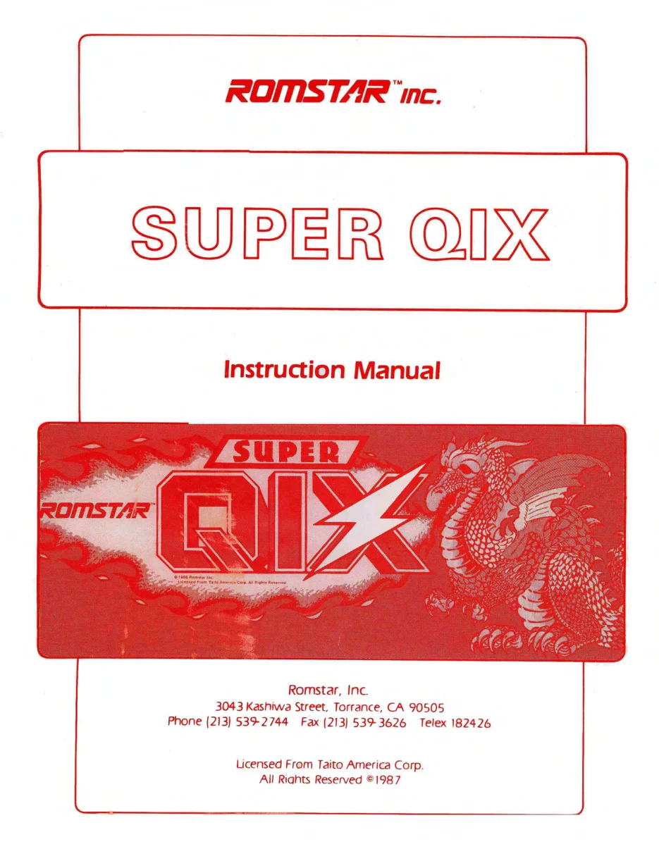 super qix manual|taito|games|.webp