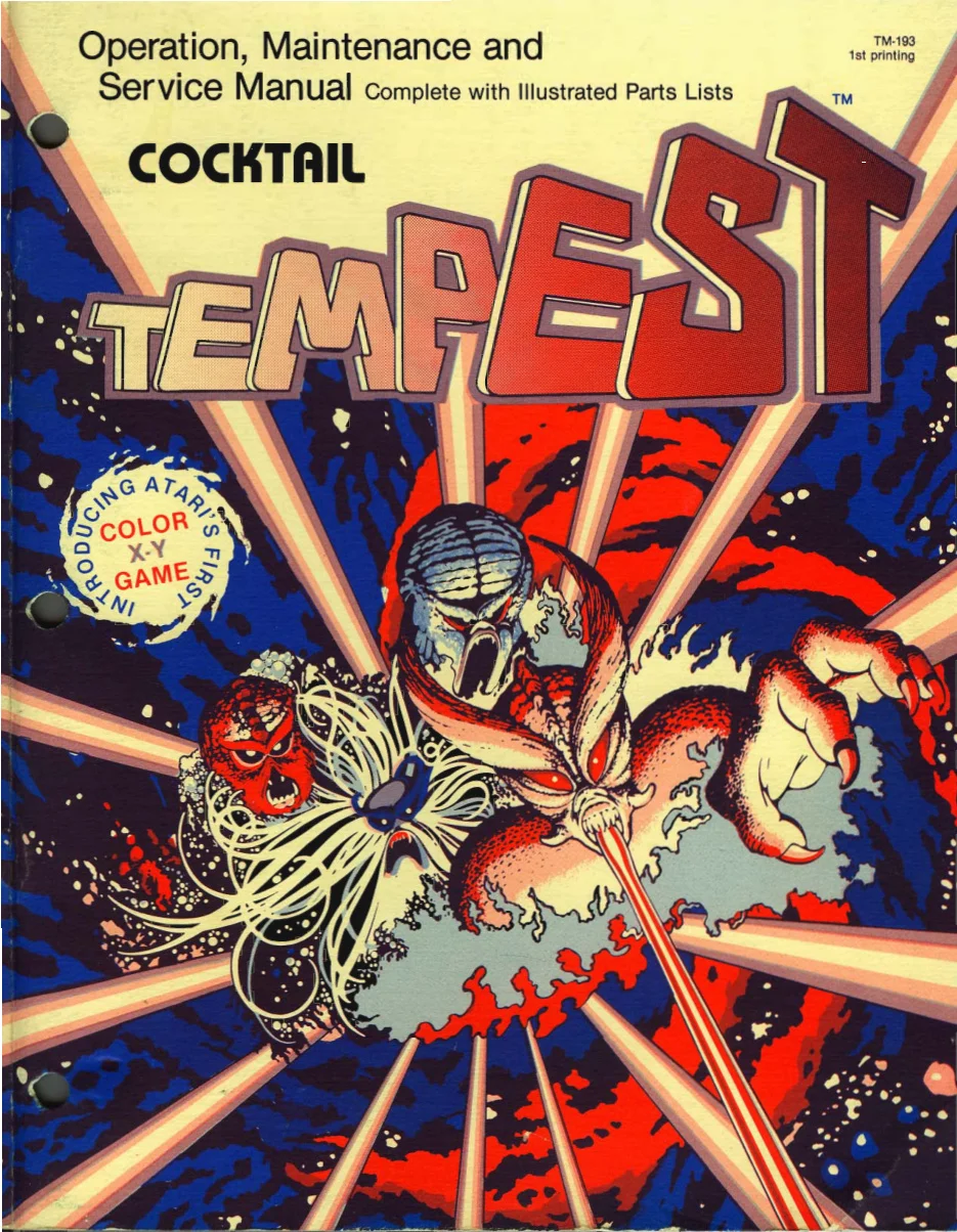 tempest cocktail tm-193 manual|atari|cabinets|1st printing.webp