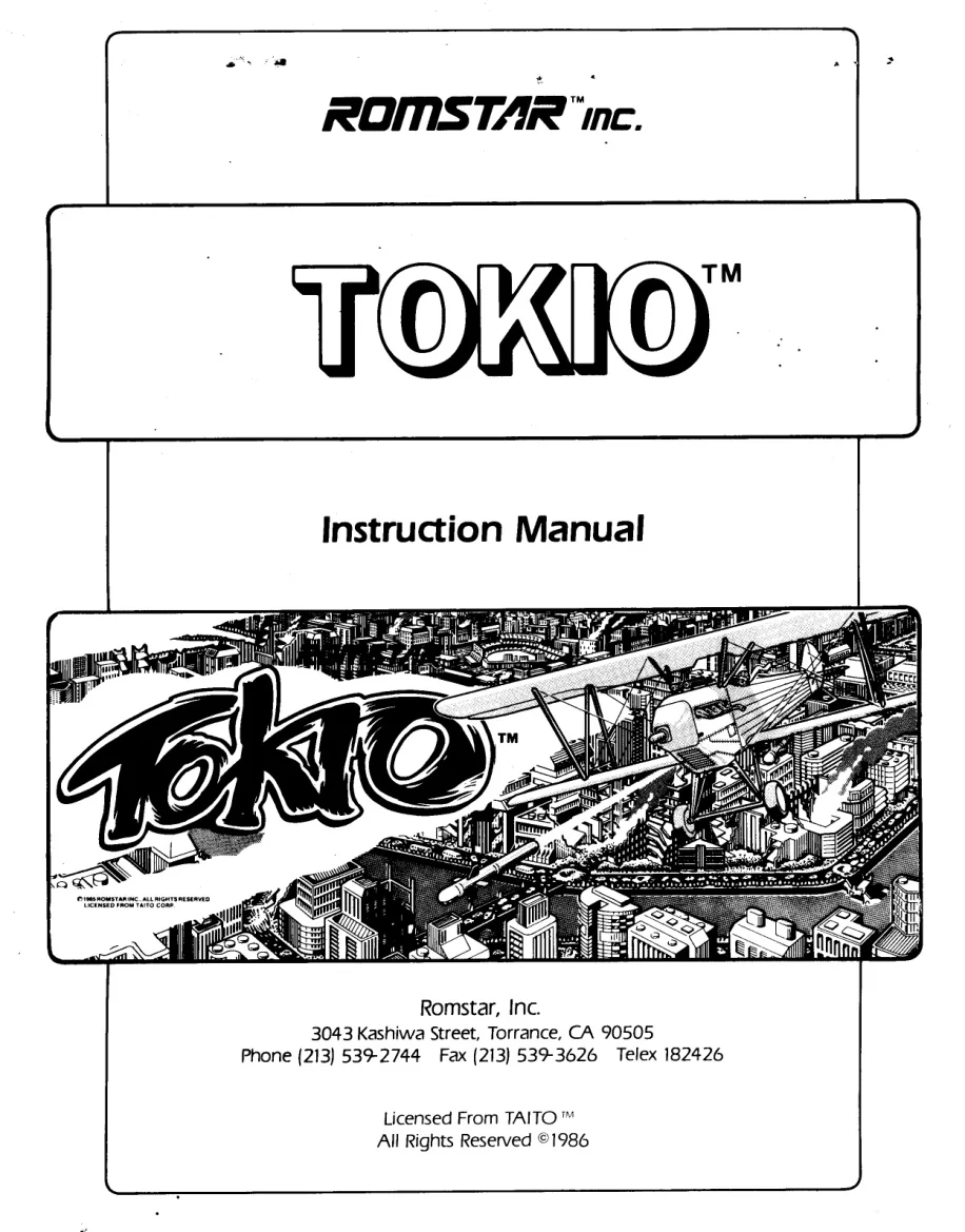 tokio manual|taito|games|.webp