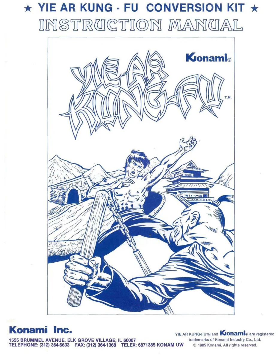 yie ar kung fu instruction manual|konami|games|.webp