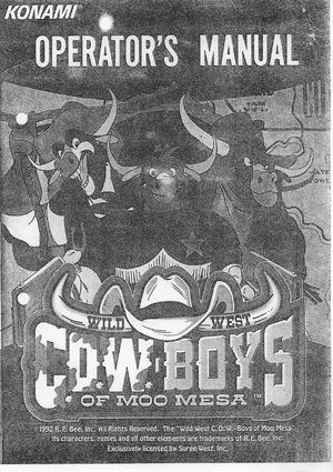 wild west c o w boys of moo mesa cowboys operation manual|konami|games|.webp