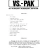 VS Pak instruction manual (Nintendo)