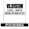 VS System Upright Model MDS-UP-US operation manual (Nintendo)