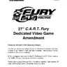 Cart Fury Dedicated 27in Amendment manual (Bally / Midway)