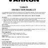 Varkon Booklet Sept 1982 instruction manual (Williams)