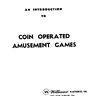An Introduction To Coin Operated Amusement Games manual (Williams)